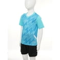 thumbnail image 3 of Linjinx Kids Boys Soccer Basketball Jersey Tracksuits Short Sleeve T-shirt with Shorts Football Sky Blue 3XS, 3 of 7