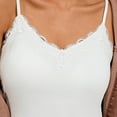 thumbnail image 5 of FDGIU Women's 2026 Summer Spaghetti Strap Scalloped Lace Trim V‑Neck Tank Top, Ribbed Knit Slim Fit Sleeveless Camisole Top for Layering Daily Wear, 5 of 5