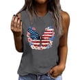 thumbnail image 3 of Lydpxz Womens 4th of July Tank Tops Plus Size Patriotic American Flag Graphic Tees Loose Fit Sleeveless T Shirts Camisole Breathable Crewneck Tanks, 3 of 6