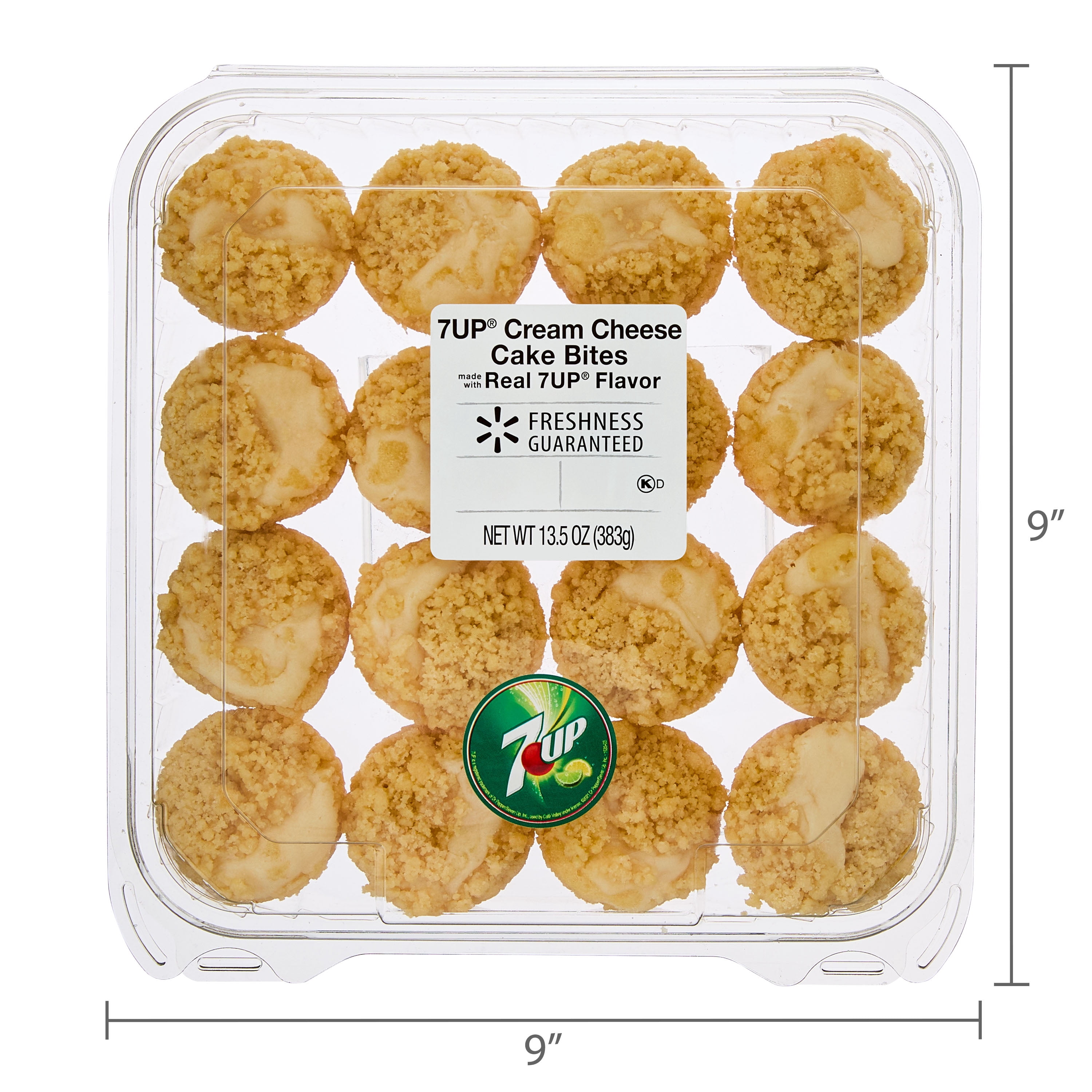 Freshness Guaranteed 7UP Cream Cheese Mini Cake Bites, 13.5 oz, 16 Count (Shelf Stable)