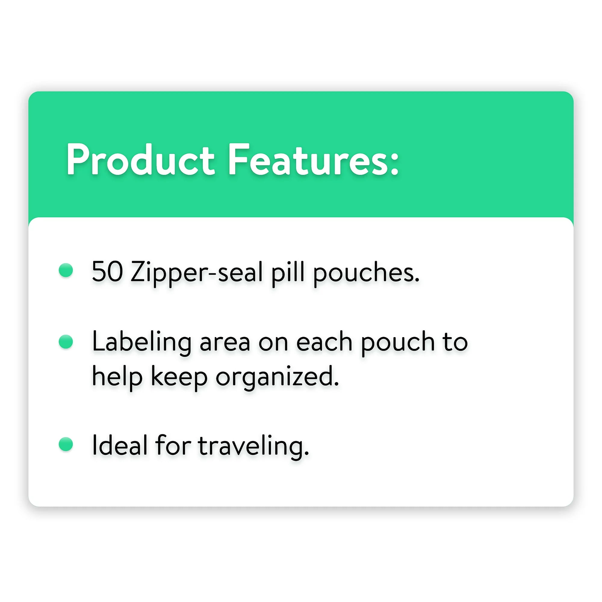 Equate Zipper Seal Pill Pouches, 50 Count