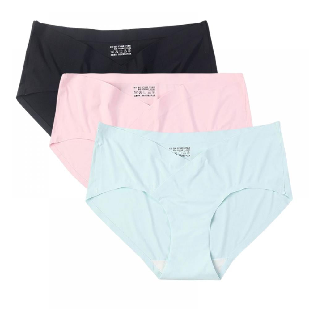 Valcatch 3 Pack Maternity Underwear Pregnancy Postpartum Seamless Under Bump Briefs