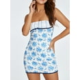 thumbnail image 3 of Coduop Women Off Shoulder Bodycon Tube Strapless Slim Mini Backless Short Dress, 3 of 7