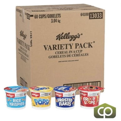 Kellogg's Cereal Variety Pack in Cup 51g (60/Case) - 6.75 lbs
