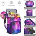 thumbnail image 5 of Sci-Fi Space Backpack Cooler, Insulated Leakproof Lunch Bag with Celestial Moon and Stars, Nebula and Rocket Design for Space Geek Adventures, 5 of 6