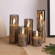 thumbnail image 5 of Eywamage Paquete de 5 velas sin llama de vidrio gris con control remoto, velas votivas de pilar LED altas y delgadas, batería incluida, 5 of 5