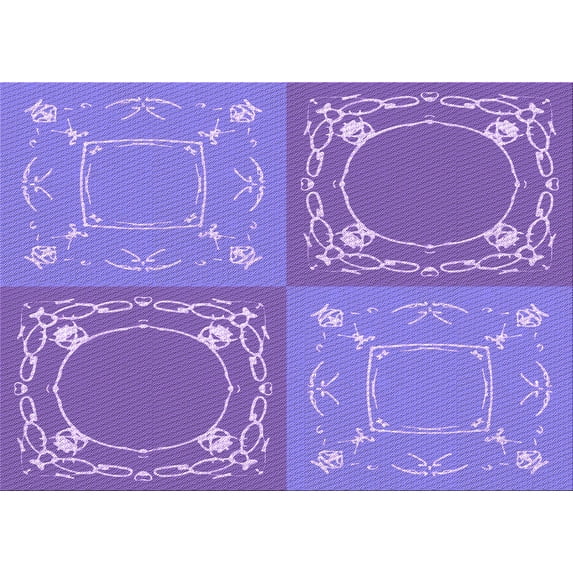 Ahgly Company Machine Washable Indoor Rectangle Transitional Purple Mimosa Purple Area Rugs, 6' x 9'