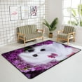thumbnail image 4 of Crawling Indoor Carpet Play Mat White Dog Lilac Flowers for Living Room Bedroom Educational Nursery Floor Mat Area Rug 63x48inch Carpet Runner, 4 of 6