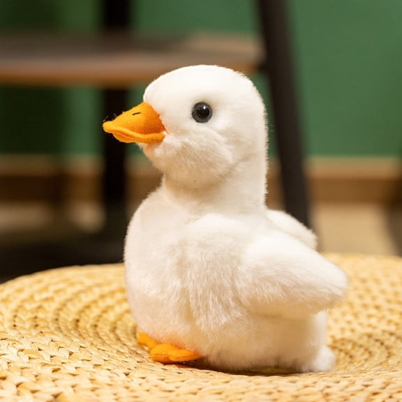 Simulation Yellow Duck Plush Toy Lifelike White Duck Plushies Long Hair Animal Doll Sleeping Gift