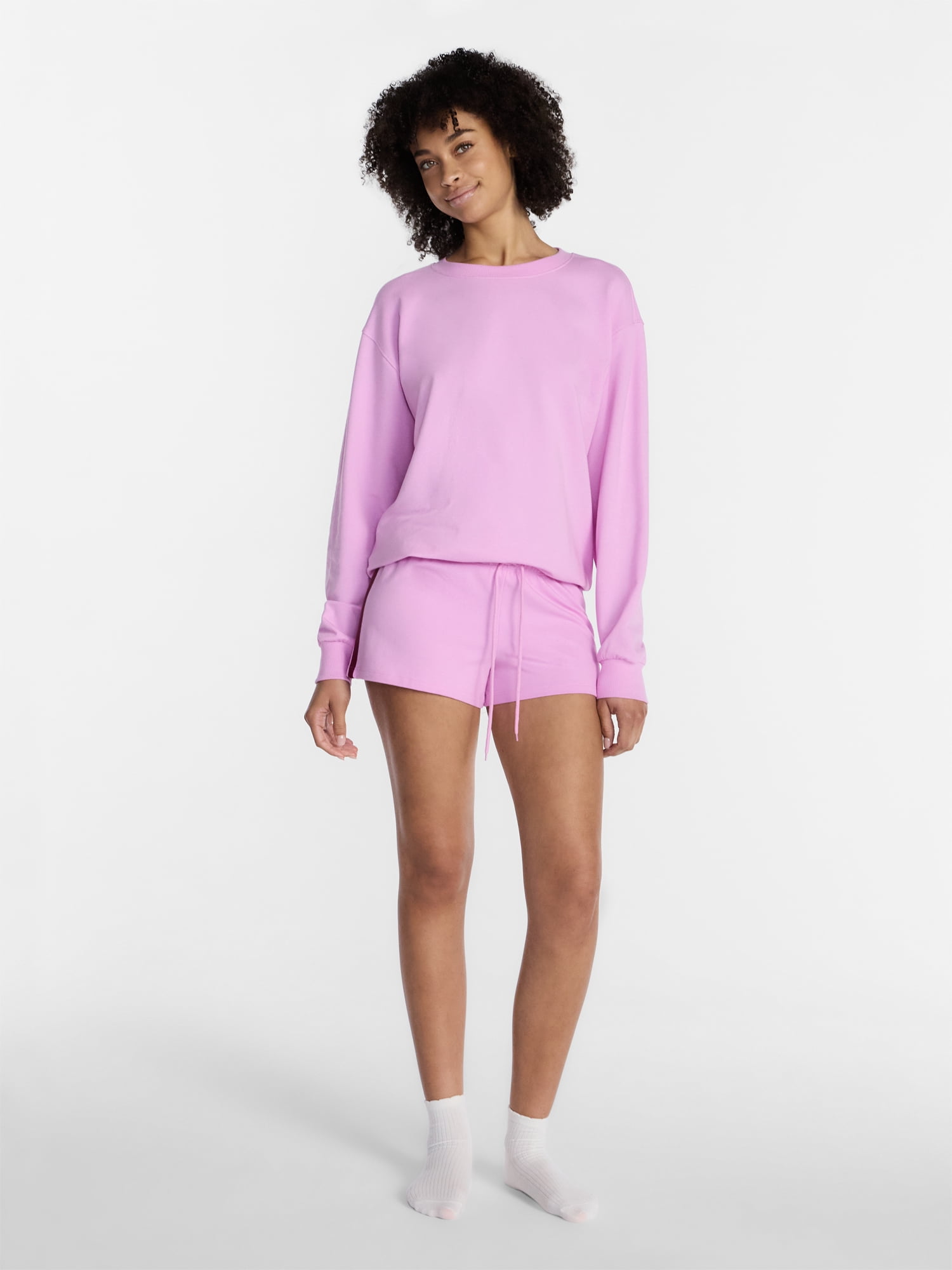 No Boundaries Sleepwear Top with Long Sleeves, Women’s XXS-3X