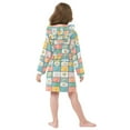 thumbnail image 4 of FORMRS Niños Bathrobe Unisex Hooded Robe Soft Plush Pajamas Sleepwear, Size 2-3T, Daisy Mosaic, 4 of 7