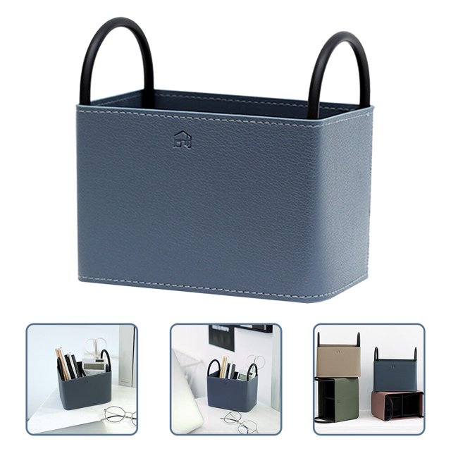 KAKOWELY 1Ud Caja De Almacenamiento PU Azul Para Oficina Con Textura Cómoda Y Compacto Y Funcional