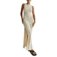 thumbnail image 2 of Women Sexy Knitted Maxi Dress Crochet See Through Bodycon Maxi Dress Swimsuit Cover up Dress Beach Swimwear, 2 of 10