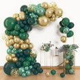 thumbnail image 1 of Kit de guirnaldas con forma de arco de globos Amandir, verde y dorado, 153 piezas, 1 of 7