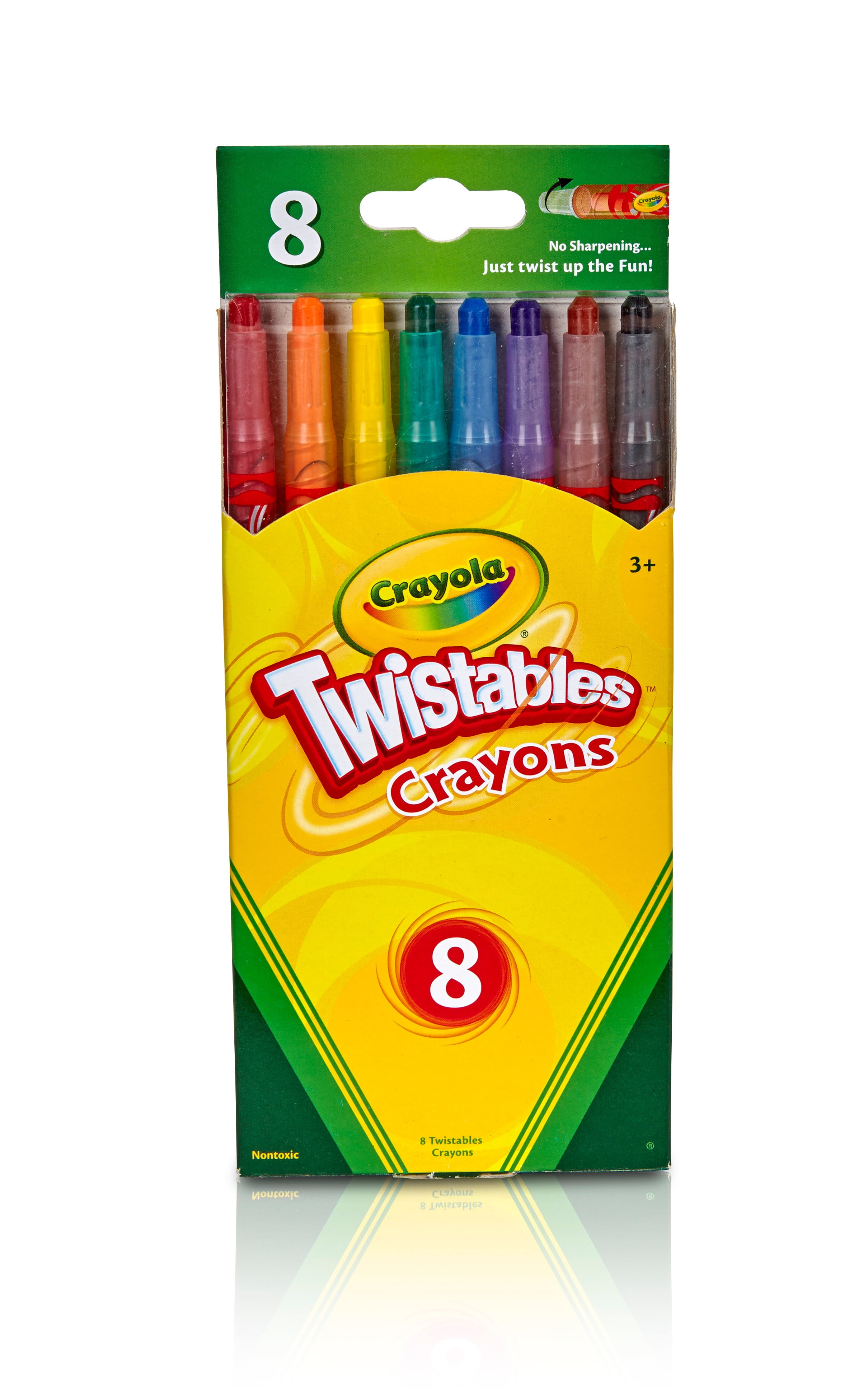 - Break-resistant Crayola Products 8 Traditional Colors/Set Crayola Twistable Crayons Sold As 1 Set clear plastic barrel shows crayon supply No sharpening or label peeling needed - Built-in eraser on each crayon makes for easy changes and corre 
