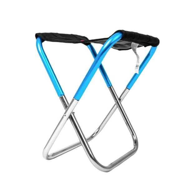 Taburete Plegable de Aleación de Aluminio Asiento Antideslizante para camping, Pesca, Picnic, Viajes , Azul negro DYNWAVEMX Taburete plegable portátil