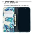 thumbnail image 2 of Dteck Case for Apple iPhone 12 mini 5.4-inch,Patterned Flip PU Leather Wallet Case Magnetic 3 Card Holder Slots with 1 Cash Pocket Protective Kickstand Shell Cover,Leaves, 2 of 7