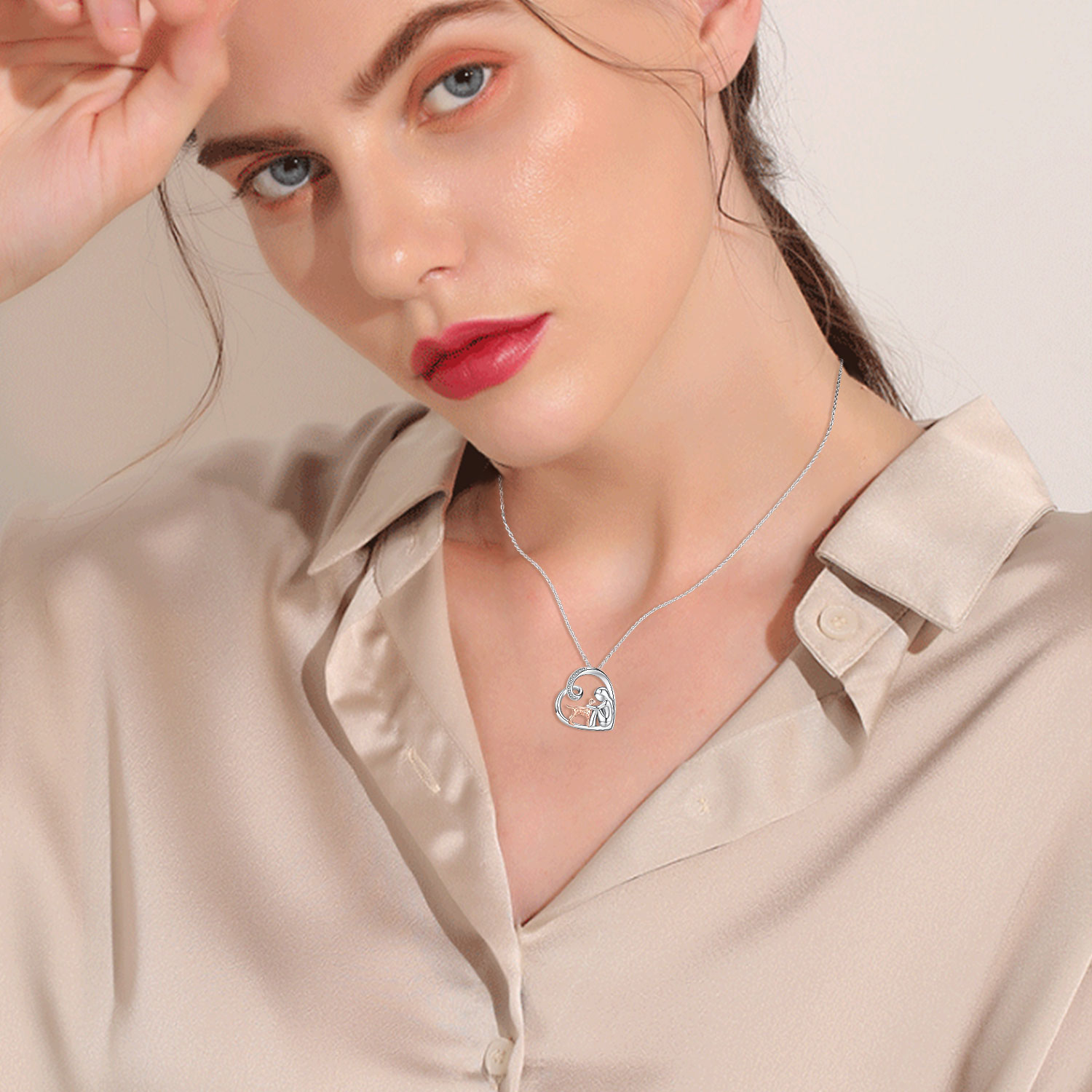 Coachuhhar Dog Necklace for Women 925 Sterling Silver Heart Dog Necklace Cute Animal Pendant Necklace Dog Jewelry Gift for Dog Lover