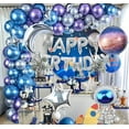 thumbnail image 5 of Outer Space Balloon Garland Kit, 109 pcs Outer Space Party Decorations with Happy Birthday Galaxy Rocket Astronaut Moon Star Foil Balloons for Space Themed Birthday Party Supplies, 5 of 7