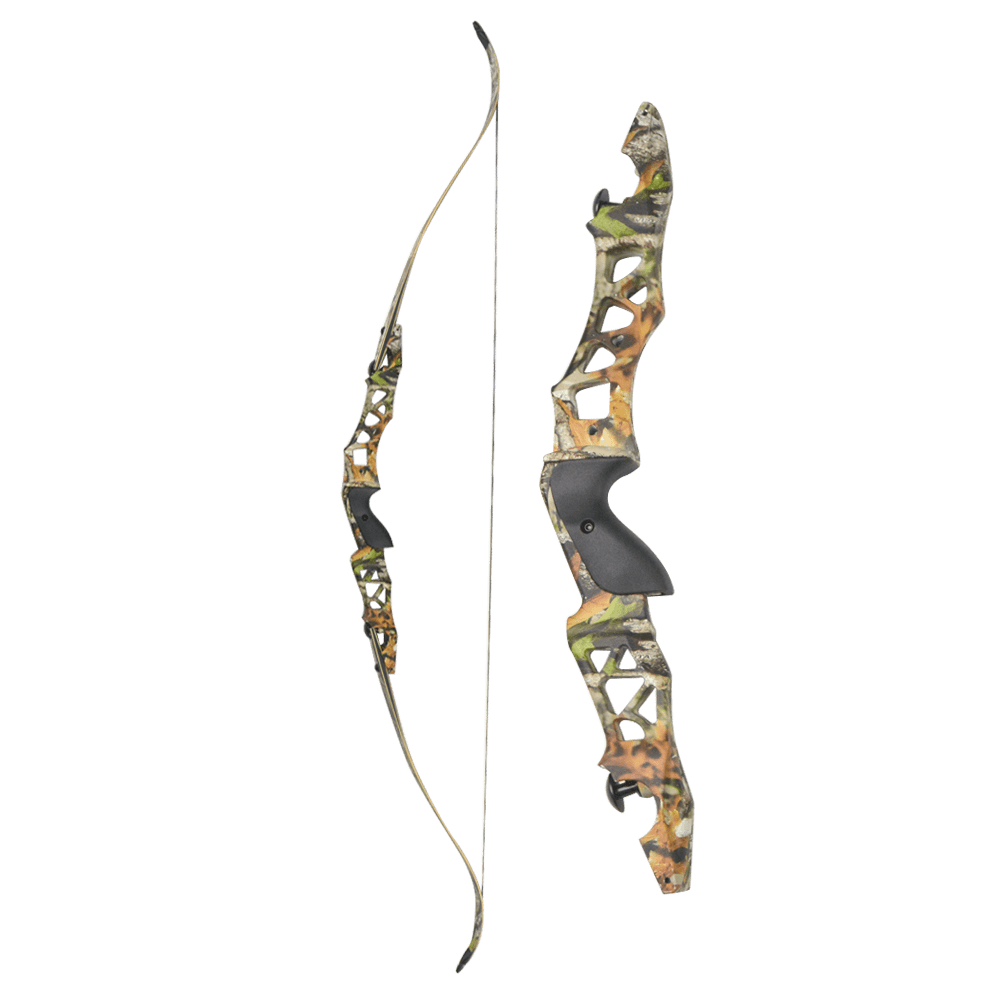64 inch 30-60 lbs Outdoor Shooting Alloy Material Jungle Coating Hunting and Archery Adult Bow （camo 40lbs）