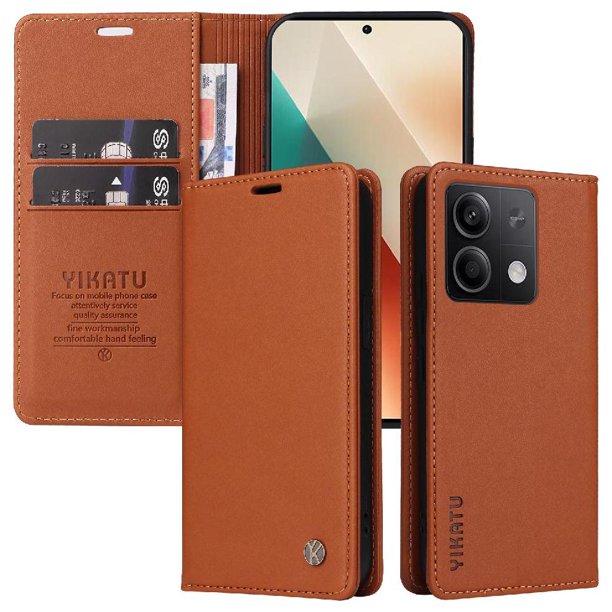 Funda para Xiaomi Redmi Note 13 5G Estuche de Cuero PU Tipo Cartera con Ranuras para Tarjetas y Cierre Magnético