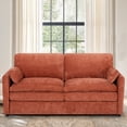 thumbnail image 4 of FamiTOP 69" Comfortable 2 Seater Sofa w/Thick Seat & Backrest Cushion, Chenille Modern Couch with Soft Pillows, Upholstered Loveseat Sofa w/Sturdy Frame for Bedroom, Office, Living Room, Orange, 4 of 7