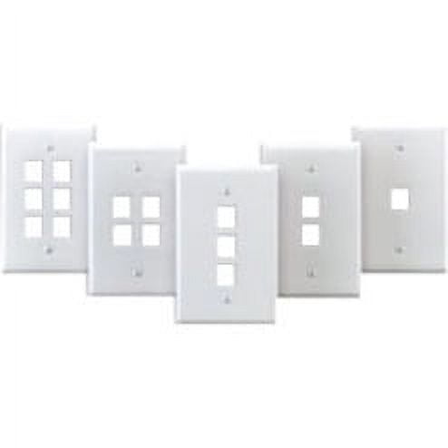 Leviton 41091-6AN 1-Gang 6 Port QuickPort Nylon Midway Wallplate - Almond