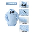 thumbnail image 5 of Happy Cherry Wedding Outfits for Baby Boy Newborn Dress Clothes Infant Formal Wear Toddler Gentleman Suit Set Long Sleeve Shirt/Bowtie/Beret/Suspender Pant ) 3-6 Months, 5 of 7