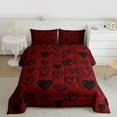 thumbnail image 3 of Feelyou Romantic Love Heart Bedding Comforter Set for Girl, Red Cartoon Twin Comforter Sets, Couple Anniversary Theme Reversible Bedding Set, Luxury Bedroom Decor, 2pcs, 3 of 9