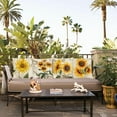 thumbnail image 5 of Set of 4 Sunflower Decorative Throw Pillow Covers 16x16 Inch Plant Pillow Covers Linen Square Pillow Cases Summer Flower Outdoor Sofa Couch Home Bed Decor Cushion Covers (16 by 16), 5 of 5