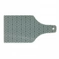 thumbnail image 1 of Ethnic Cutting Board, Motifs in Black and White with Triangles National Art Design Folklore, Decorative Tempered Glass Cutting and Serving Board, Wine Bottle Shape, Black White, by Ambesonne, 1 of 1