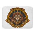 thumbnail image 1 of KDAGR Lion Color Judah King Heraldry Crown Tattoo Mascot Vintage Doormat Floor Rug Bath Mat 30x18 inch, 1 of 1