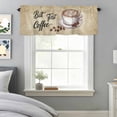 thumbnail image 3 of but First Coffee Window Valance for Kitchen, Farmhouse Latte Hot Drink Bean Brown Mottled Rod Pocket Short Curtain for Small Windows, Light Filtering Decorative Valance, 56 x 16 Inch, 1 Panel, 3 of 9