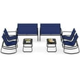 thumbnail image 1 of Gymax Set Of 8 Outdoor Patio Rocking Set 4 Rocking Chairs & Loveseat w/ Glass-Top Table, 1 of 10