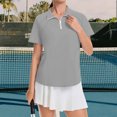 thumbnail image 5 of Womens Golf Shirt Summer 1/4 Zip Up Polo Shirts Short Sleeve Moisture Wicking Gym Workout Tops M, 5 of 6