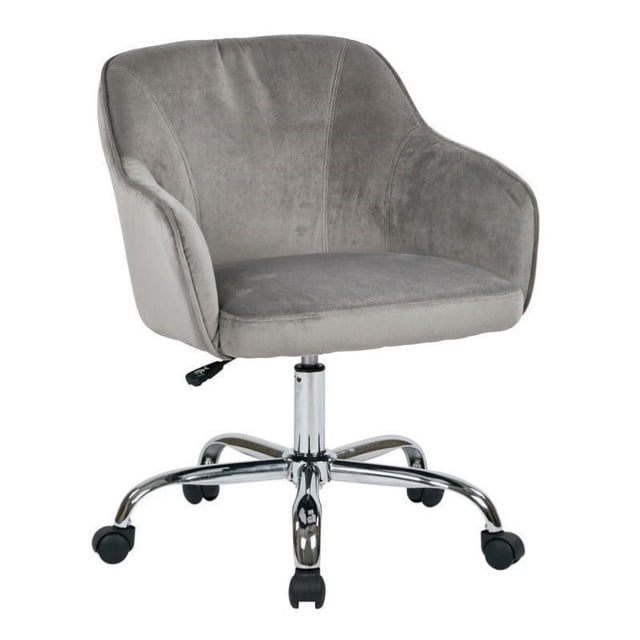 Scranton & Co Velvet Fabric Office Chair in Charcoal
