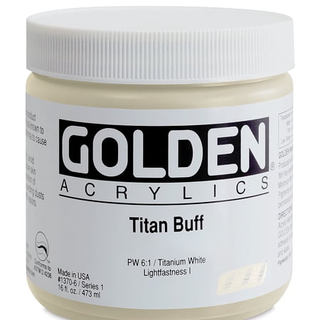 Golden Heavy Body Artist Acrylics - Titanium Buff 16 oz Jar