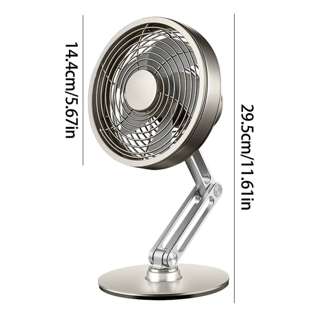 Wmhnj Ventilador de escritorio USB de metal con cabezal giratorio de 360 grados, cuello flexible, porttil, plegable, extensible, para oficina, viajes y uso al aire libre.