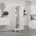thumbnail image 6 of Marcree Slim Broom Storage Cabinet, Metal Cabinet with Shelves and Hanging Rod, 65" Utility Storage Cabinet with Locking Door, Tall Cleaning Storage Cabinet for Kitchen, Pantry, Office, Shop, Garage, 6 of 8