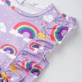 thumbnail image 3 of Toddler Girls Dresses Casual Rainbow Flutter Sleeve Dress 4-5T, 3 of 5