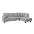thumbnail image 2 of Hommoo Flannel 4-Seat Couch Sofa Set, L Shaped Couch Living Room Sofa Set, Sectional Sofa for Home, Apartment, Dorm, Grey(Without Ottoman), 2 of 8