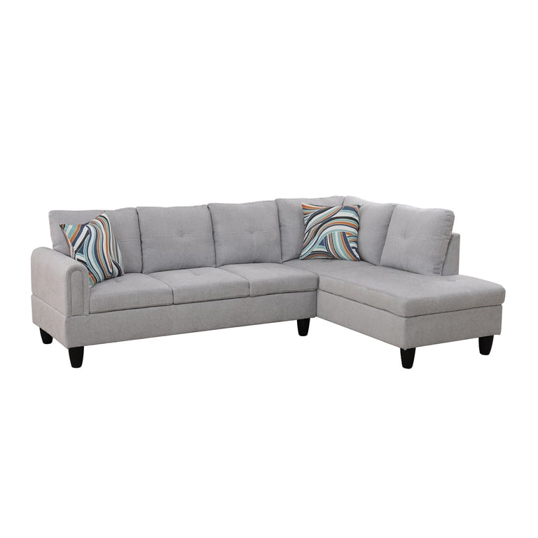 Hommoo Flannel 4-Seat Couch Sofa Set, L Shaped Couch Living Room