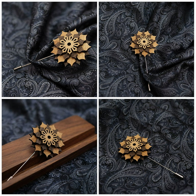 Wooden brooch store for men