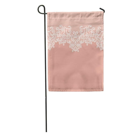 Nudecor Pink Wedding White Lace On Pattern Border Peach Flower