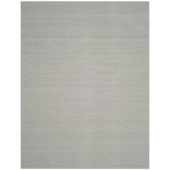 SAFAVIEH Montauk Terrence Geometric Diamond Cotton Area Rug, Ivory/Grey, 6' x 6' Square