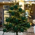thumbnail image 6 of FVDPWYE 12 Pieces Velvet Christmas Ball Ornaments Christmas Tree Decor Elegant Sturdy Decorative Hanging for Party Home Wedding Decor Dark Green, 6 of 9