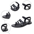 thumbnail image 5 of Rokment Womens Fisherman Flat Flip Flops Sandals Stylish Casual Leather Ankle Strap Strappy Low Heel Walking Dress Sandals Beach Summer Footwear Black Size 6, 5 of 7