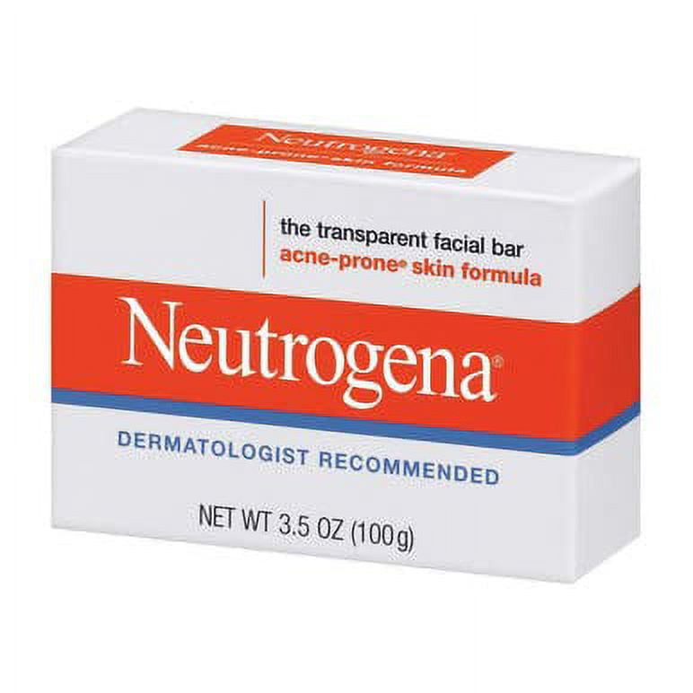 neutrogena facial cleansing bar treatment for acne-prone skin, non-medicated & glycerin-rich hypoallergenic formula with no detergents or dyes, 3.5 oz (pack of 6)