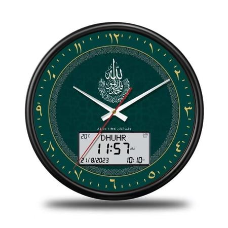 Stylish Retro Wall Clock 13 Inch Round Screen Shows Roman Numerals Alarm Date Temperature Functions Ideal for Home