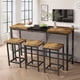 thumbnail image 1 of Mesa de comedor de cocina de diseño moderno, mesa de pub, mesa de comedor larga con 3 taburetes, diseño de taburete colgante conveniente, 1 of 5